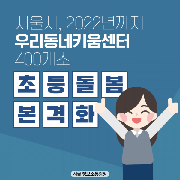 서울시, 2022년까지 우리동네키움센터 400개소. 초등돌봄 본격화