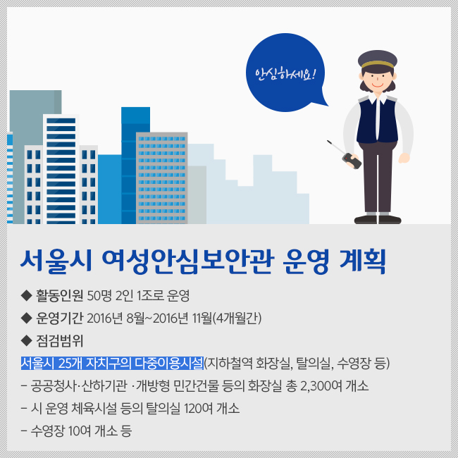 서울시 여성안심보안관 운영 계획