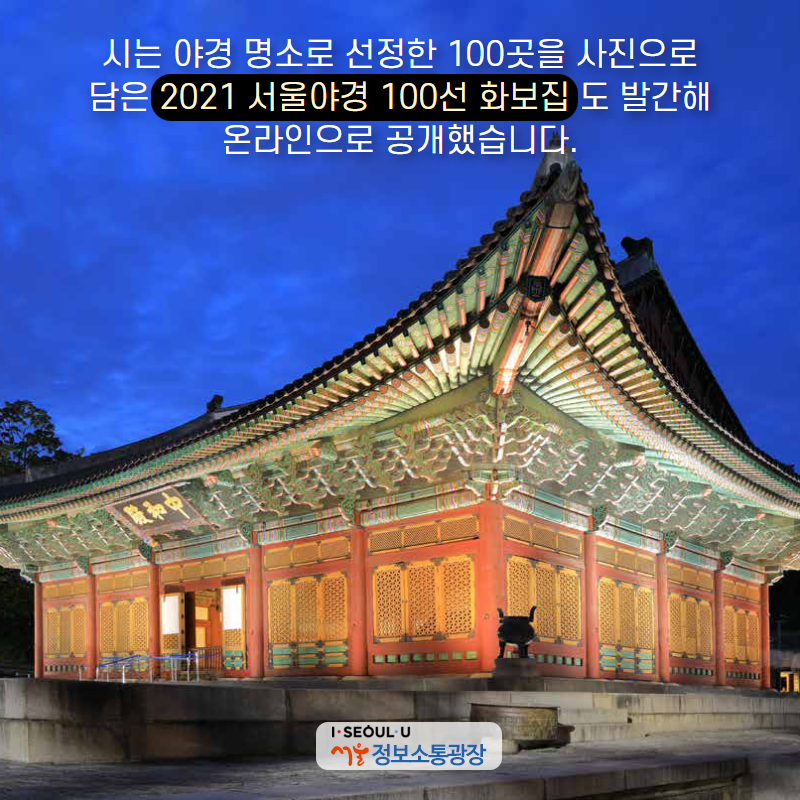 시는 야경 명소로 선정한 100곳을 사진으로 담은 ‘2021 서울야경 100선 화보집’도 발간해 온라인으로 공개했습니다.