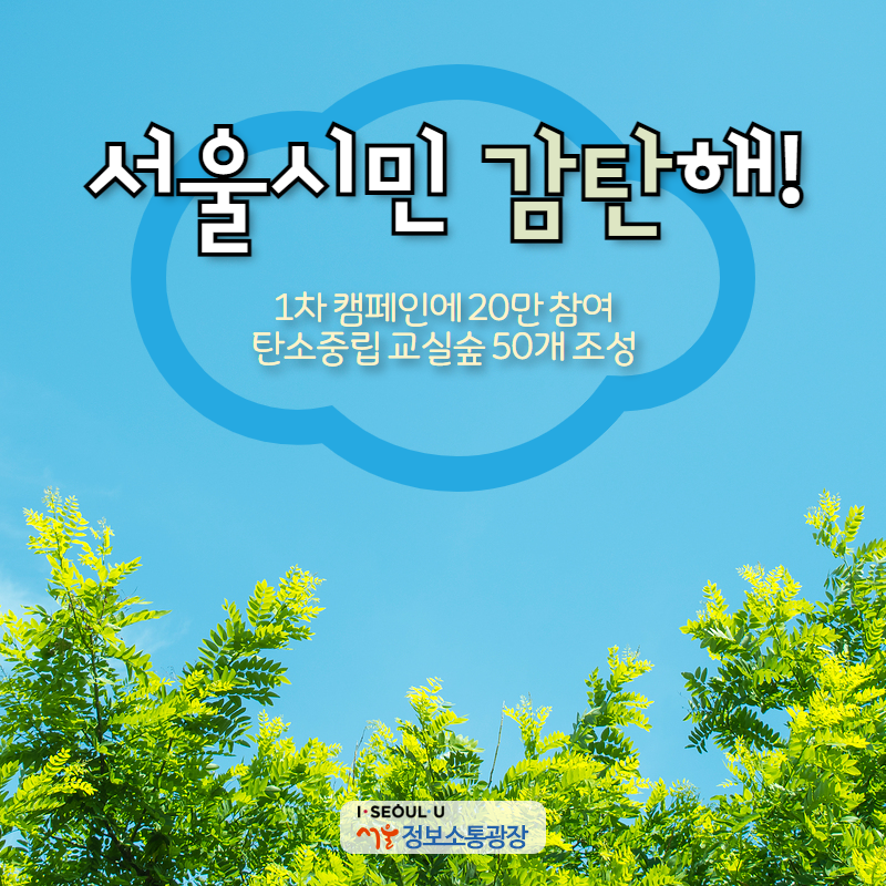 서울시민 감탄해! 1차 캠페인에 20만 참여…탄소중립 교실숲 50개 조성
