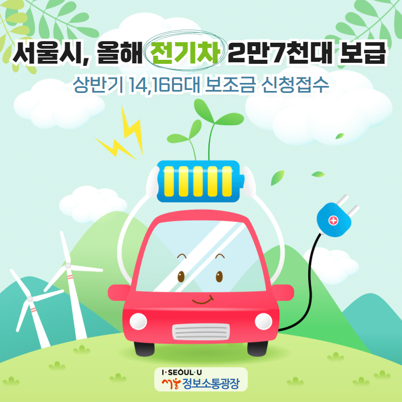 서울시, 올해 전기차 2만7천대 보급… 상반기 14,166대 보조금 신청접수