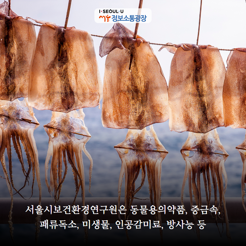 서울시보건환경연구원은 동물용의약품, 중금속, 패류독소, 미생물, 인공감미료, 방사능 등