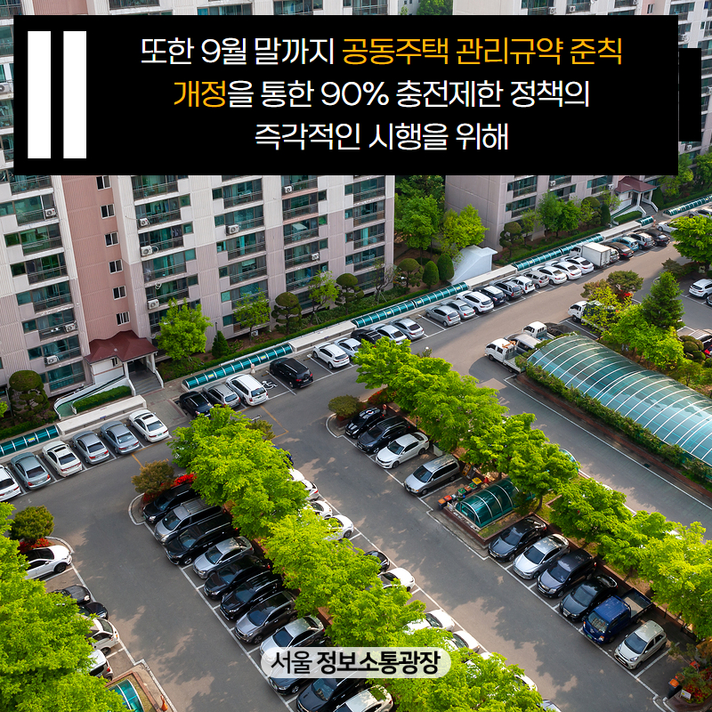 또한 9월 말까지 ‘공동주택 관리규약 준칙’을 개정을 통한 90% 충전제한 정책의 즉각적인 시행을 위해