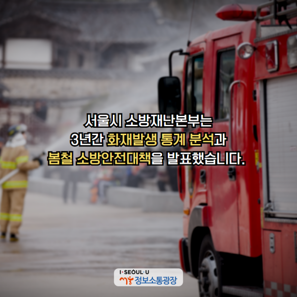 서울시 소방재난본부는 3년간 화재발생 통계 분석과 ‘봄철 소방안전대책’을 발표했습니다.
